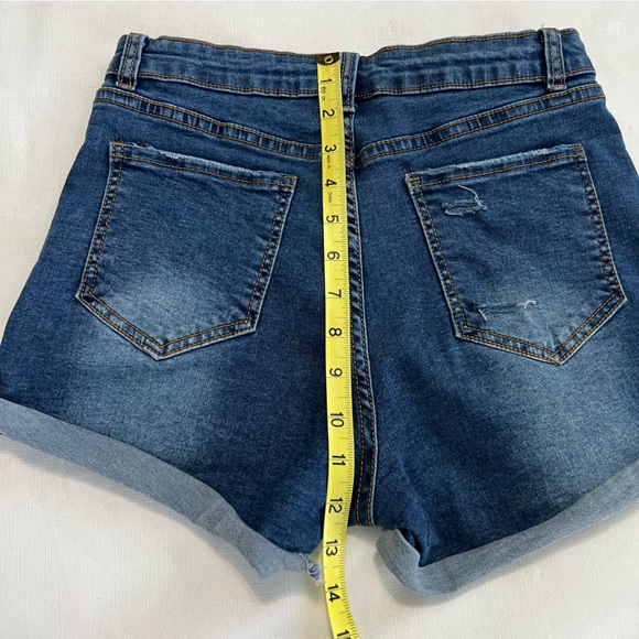 Shein High Waisted Distressed Denim Jeans Shorts Size XS - Picture 3 of 9